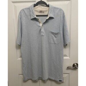 Faherty Cotton Polo Short Sleeve Shirt Mens XL Light Blue